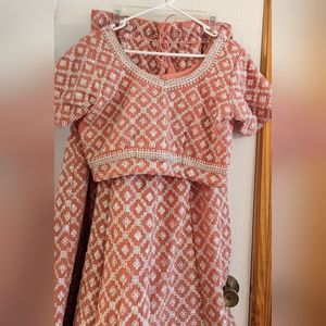 Pink mirrored lehenga choli